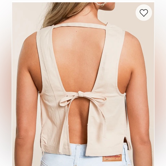 Free People Blake Sand Dollar Sleeveless Button-Down Top Size S NWT - Picture 6 of 11